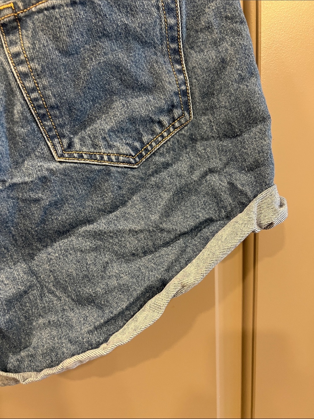 wild fable Highest Rise Mom Shorts Light Blue Rolled Hem Denim Happy 10 - Picture 8 of 8